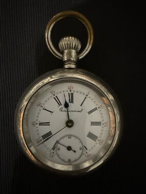Vintage Centennial Pocket Watch with Cross & Beguelin 1776-1876 Exhibition case